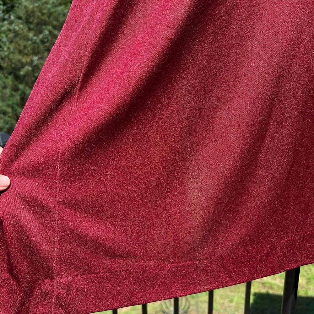 Vintage 70s Rusty Red Draped Gathered Grecian Empire Waist Flowy Maxi Dress S - Picture 8 of 8